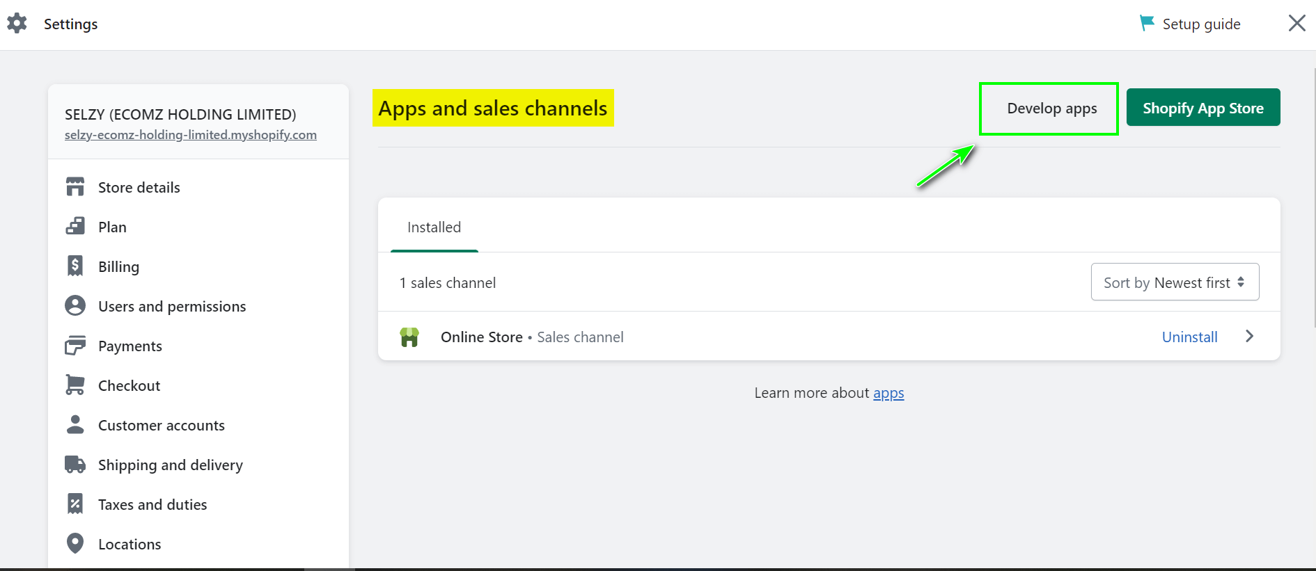 How to connect Selzy with Shopify 