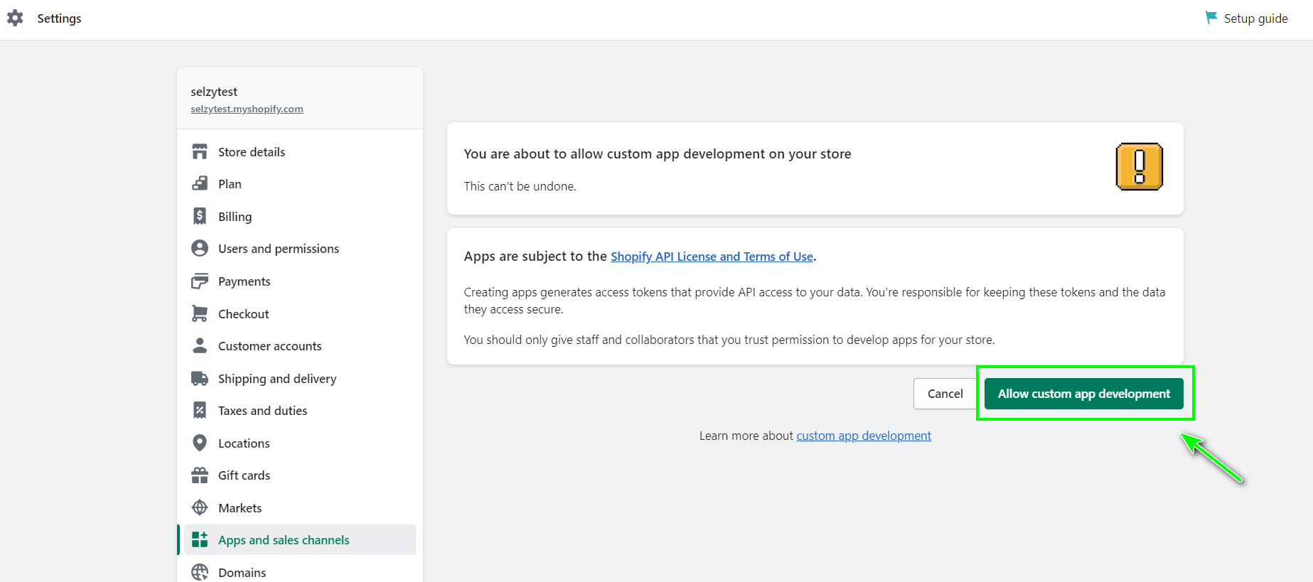 How to connect Selzy with Shopify 