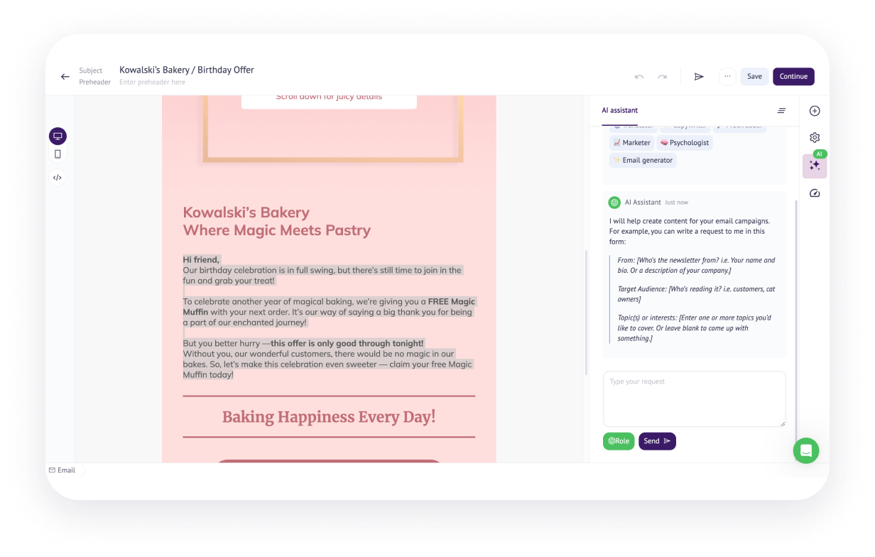 AI writing assistant
