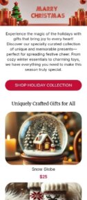 Holiday Cheer Alert email template for mobile