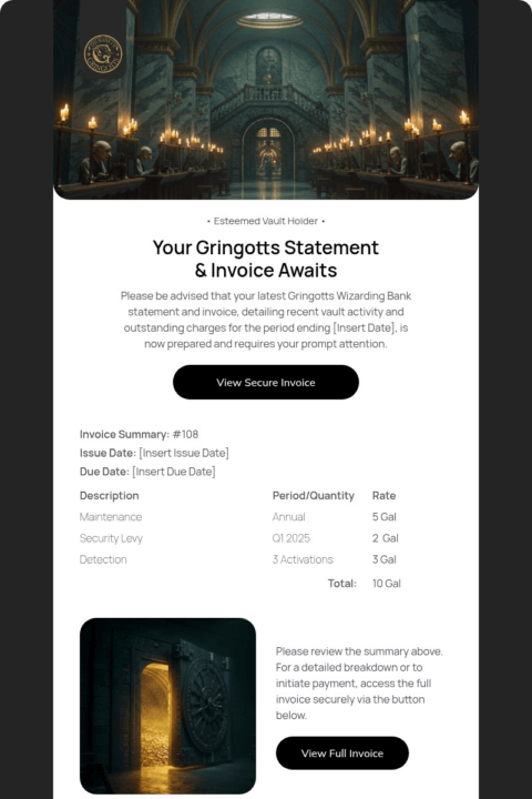 Invoice email template