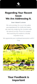 Customer Service email template for mobile